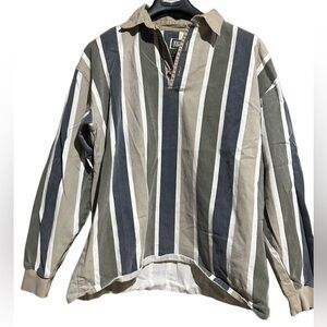 Vintage Striped Long Sleeve cotton Shirt size L